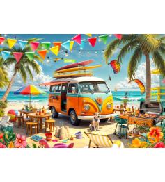 Puzzle Bluebird Van De Acampamento Na Praia 1000 peças