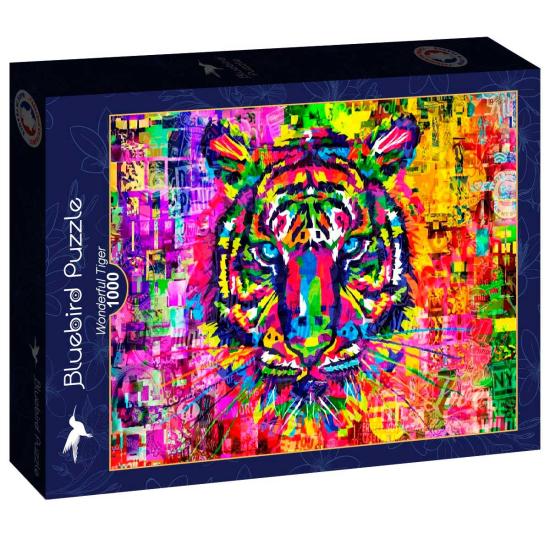 Puzzle Bluebird Tigre Colorido 1000 peças