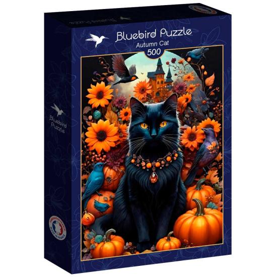 Puzzle Bluebird Gato de Outono de 500 peças