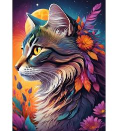 Puzzle Bluebird Gato Floral de 500 Peças