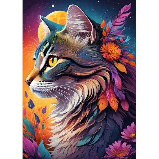 Puzzle Bluebird Gato Floral de 500 Peças