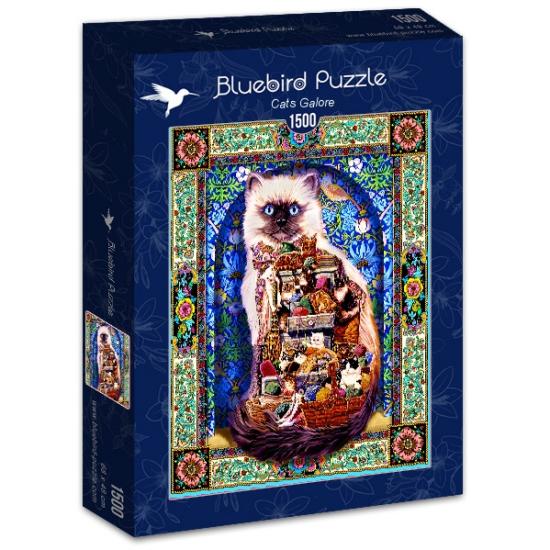 Puzzle Bluebird Gatos em Abundância de 1.500 peças
