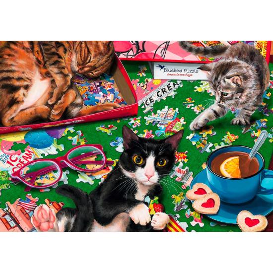 Puzzle Bluebird Gatos quebra-cabeças 1000 pçs