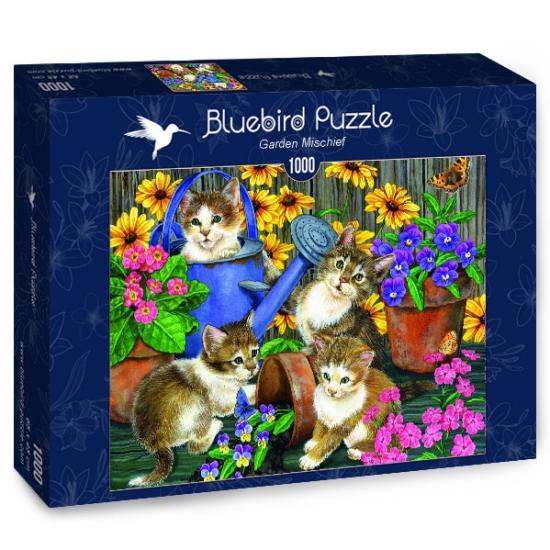 Puzzle Bluebird Gatos Impertinentes no Jardim 1000 peças