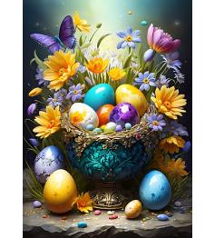 Puzzle Bluebird Ovos da Páscoa e Flores 500 peças