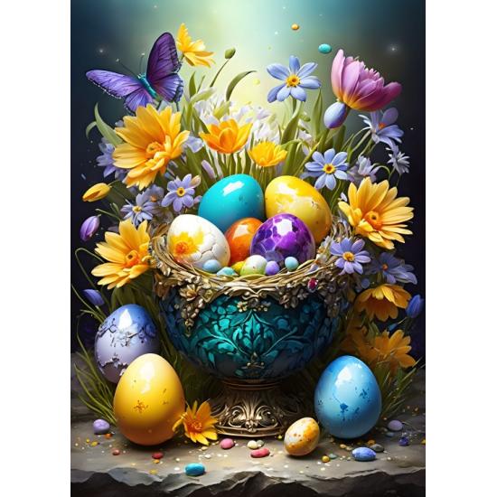 Puzzle Bluebird Ovos da Páscoa e Flores 500 peças