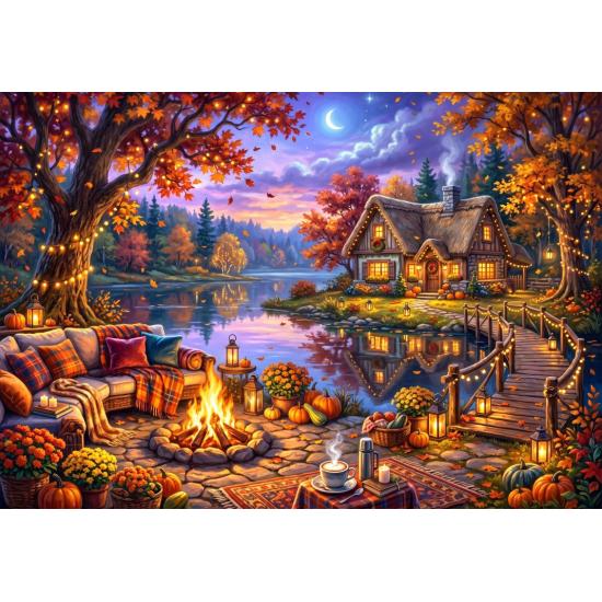 Puzzle Bluebird Junto À Lareira de 1000 peças