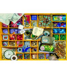Bluebird Puzzle a coleção em uma caixa amarela de 1000 peças