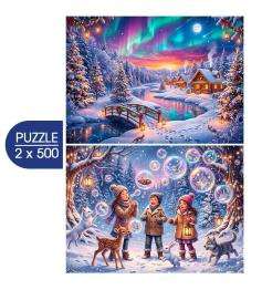 Puzzle Bluebird A Magia Do Inverno de 2x500 Peças