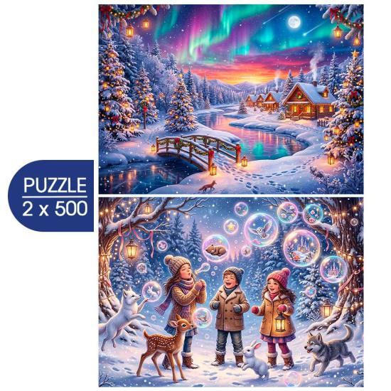 Puzzle Bluebird A Magia Do Inverno de 2x500 Peças