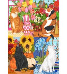 Puzzle Bluebird As Quatro Estações Dos Gatos 1000 peças