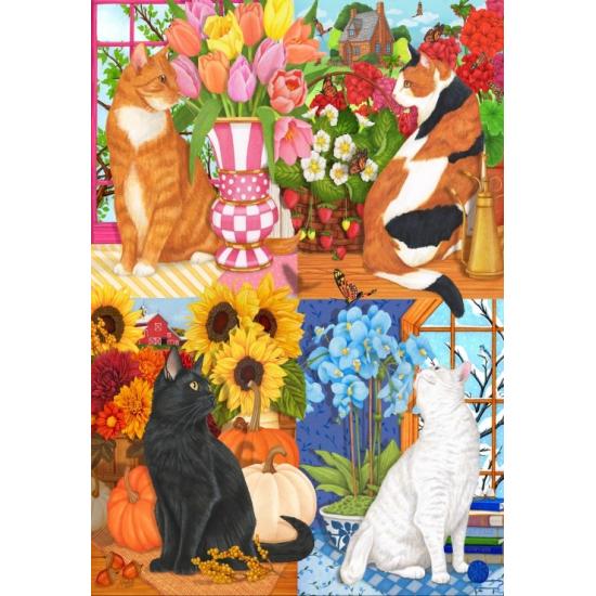 Puzzle Bluebird As Quatro Estações Dos Gatos 1000 peças