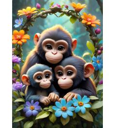 Puzzle Bluebird Macacos Fofos XXL de 300 peças