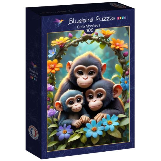 Puzzle Bluebird Macacos Fofos XXL de 300 peças