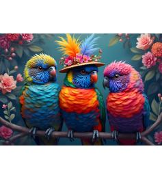 Puzzle Bluebird Papagaios Arco-Íris 1000 peças