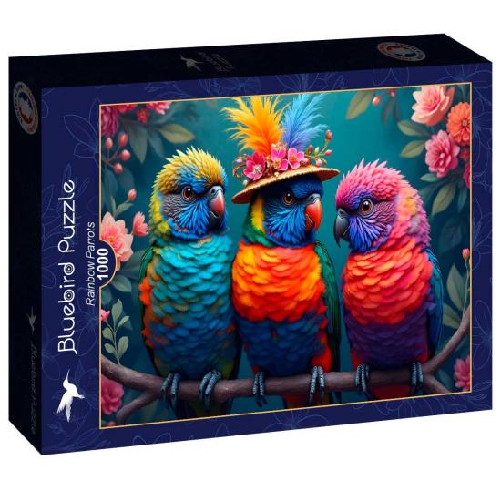 Puzzle Bluebird Papagaios Arco-Íris 1000 peças