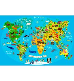 Puzzle Bluebird World Travel Map 260 peças