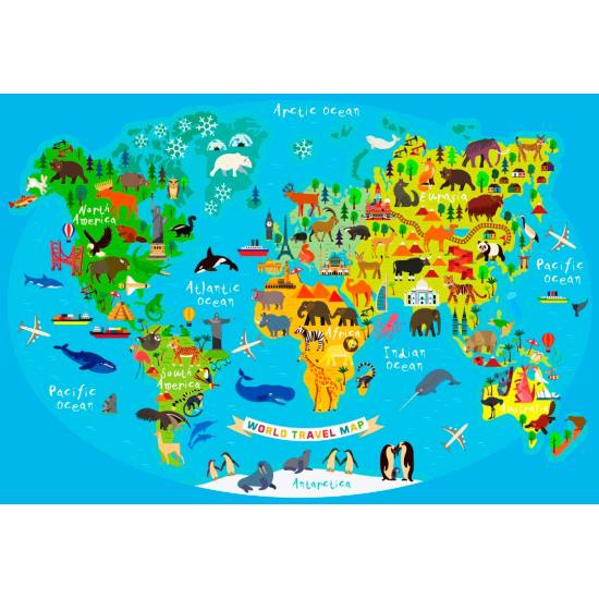 Puzzle Bluebird Mapa de Viagens do Mundo 260 peças Puzzle Bluebird Mapa de Viagens do Mundo 260 peças