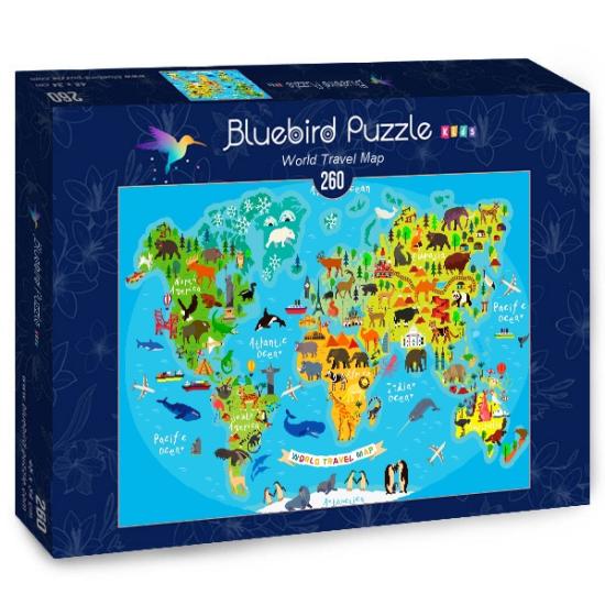 Puzzle Bluebird Mapa de Viagens do Mundo 260 peças Puzzle Bluebird Mapa de Viagens do Mundo 260 peças