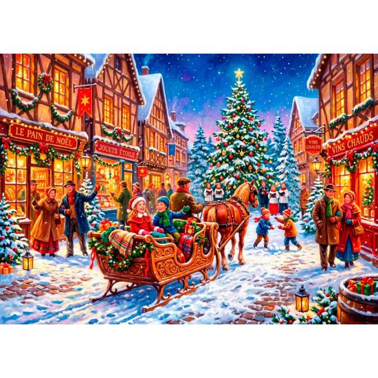 Puzzle Bluebird Natal No Centro Da Vila de 500 peças