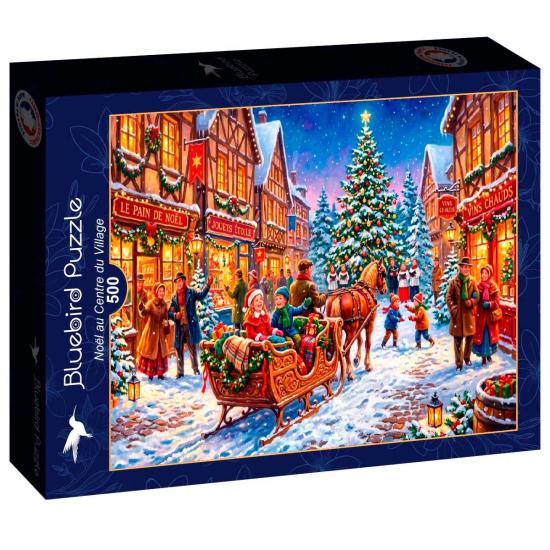 Puzzle Bluebird Natal No Centro Da Vila de 500 peças