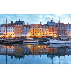 Puzzle Bluebird Nyhavn ao anoitecer, Copenhaga de 500 peças