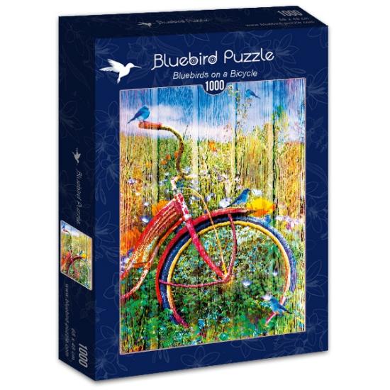 Puzzle Bluebird Pássaros Azuis na Bicicleta 1000 Peças