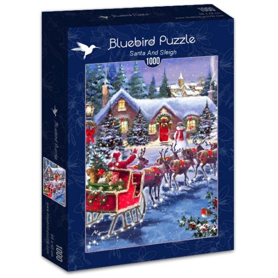 Puzzle Bluebird Papai Noel e seu trenó 1000 peças