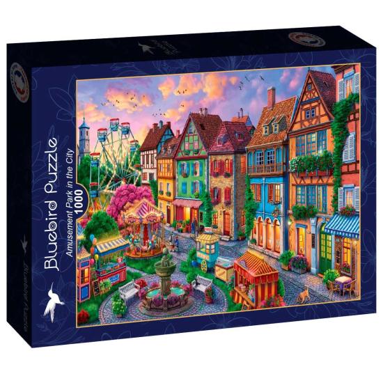 Puzzle Bluebird Parque De Diversões Na Cidade de 1000 Peças