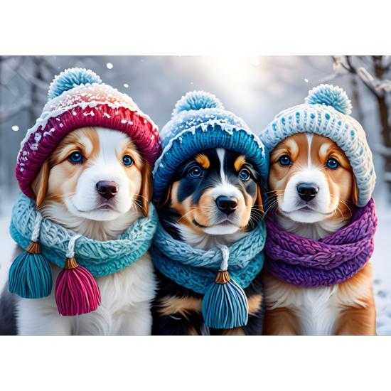 Puzzle Bluebird Cachorrinhos no Inverno XXL de 300 peças Puzzle Bluebird Cachorrinhos no Inverno XXL de 300 peças