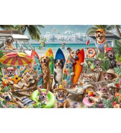 Puzzle Bluebird Cães E Gatos Na Praia 2000 Peças