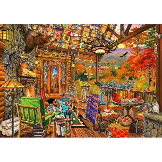 Puzzle Bluebird Adirondack Porch 1000 peças