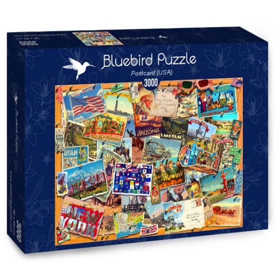 Puzzle Bluebird Cartões Postais dos Estados Unidos 3000 pçs