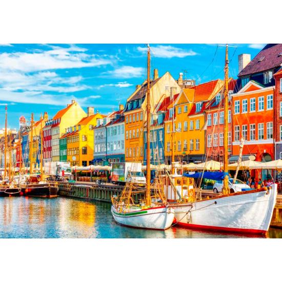 Puzzle Bluebird Porto de Nyhavn, Copenhaga 1000 Peças