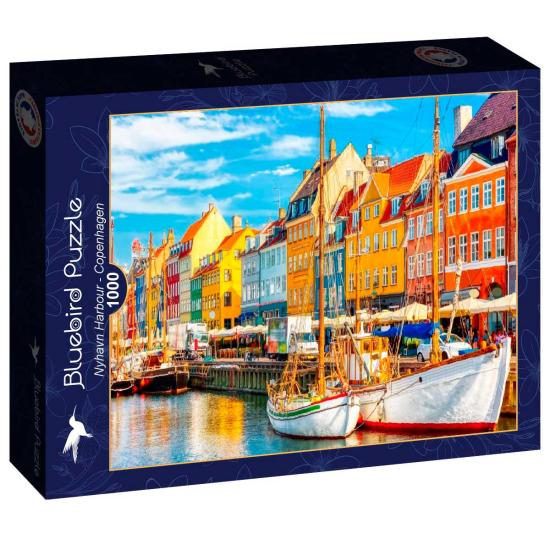 Puzzle Bluebird Porto de Nyhavn, Copenhaga 1000 Peças