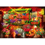 Puzzle Bluebird Flower Market 1000 peças