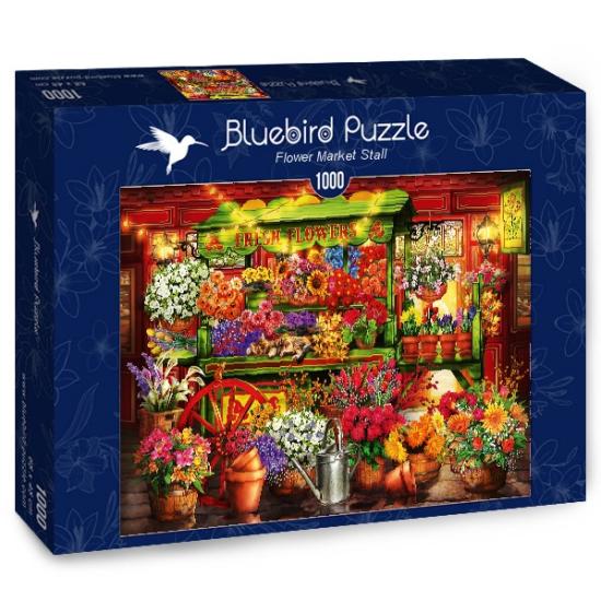 Puzzle Bluebird Flower Market 1000 peças