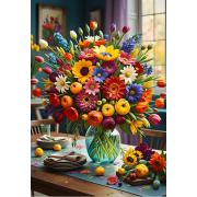 Puzzle Bluebird Bouquet Colorido de 1000 peças
