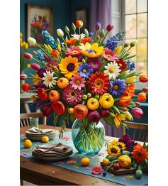 Puzzle Bluebird Bouquet Colorido de 1000 peças