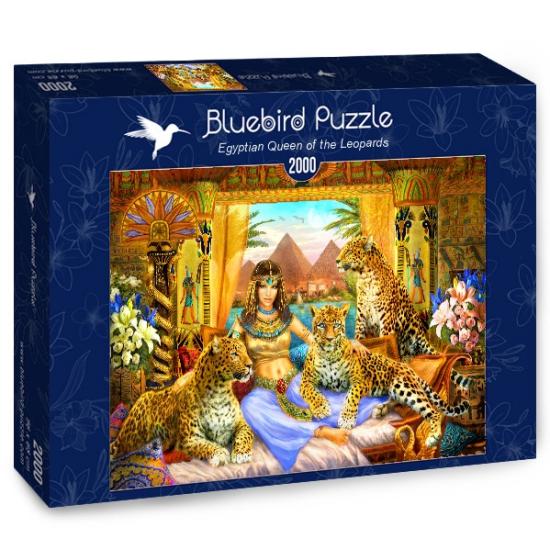 Puzzle Bluebird egípcio rainha e seus leopardos 2000 peça