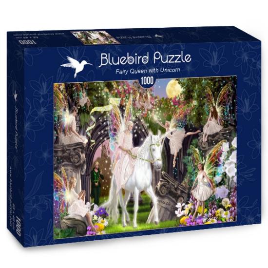 Puzzle Bluebird Fada Rainha com Unicórnio 1000 Peças