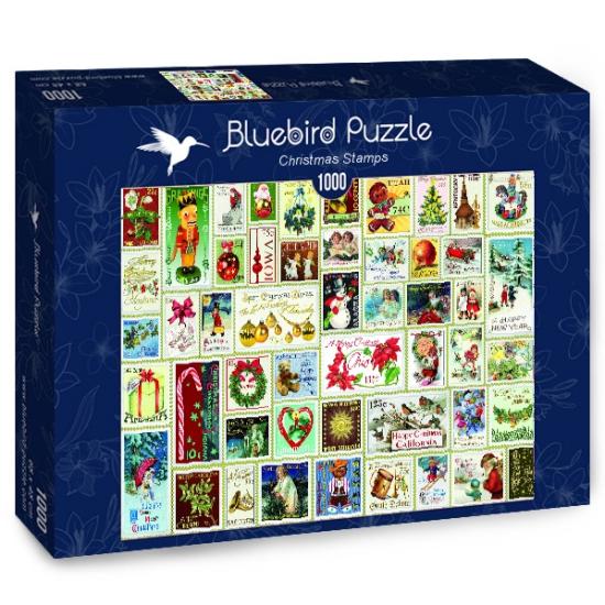 Puzzle de 1000 peças de selos de Natal Bluebird