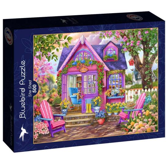 Puzzle Bluebird She Shed de 500 peças Puzzle Bluebird She Shed de 500 peças