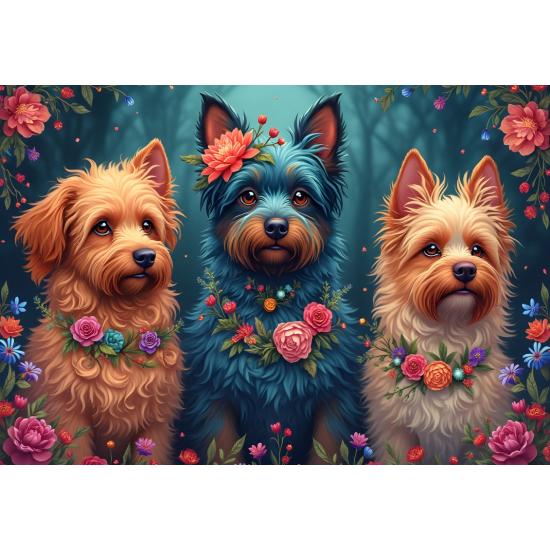 Puzzle Bluebird Trio De Cães de 1000 Peças