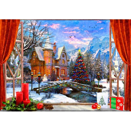 Puzzle Bluebird Christmas Mountain View 1500 peças