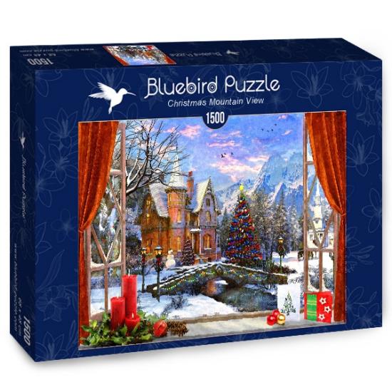 Puzzle Bluebird Christmas Mountain View 1500 peças