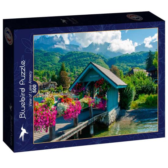 Puzzle Bluebird Vista do Lago Annecy de 500 peças