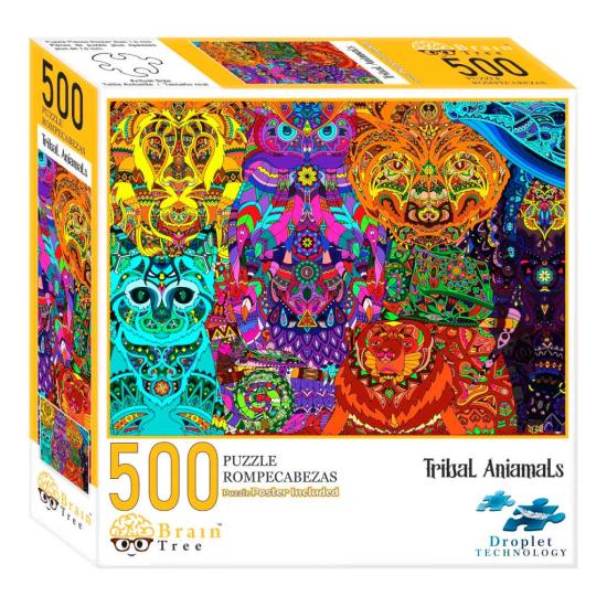Puzzle Brain Tree Animais Tribais de 500 Peças