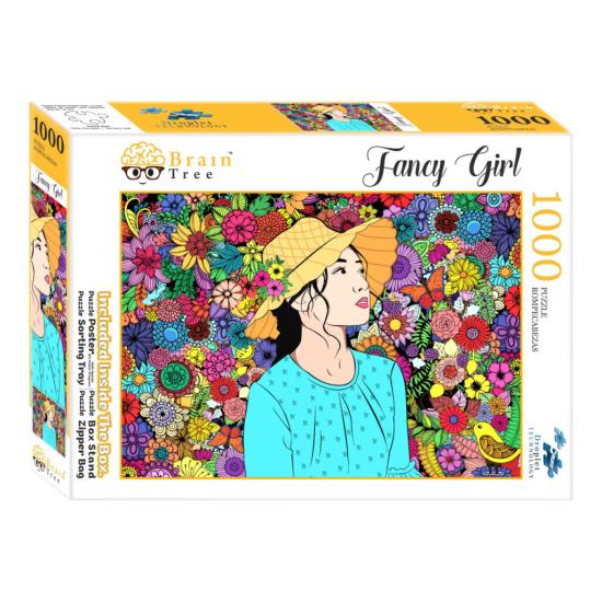 Puzzle Brain Tree Menina entre Flores de 1000 Peças