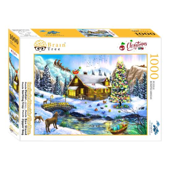 Puzzle Brain Tree Cenário de Natal de 1000 Peças Puzzle Brain Tree Cenário de Natal de 1000 Peças